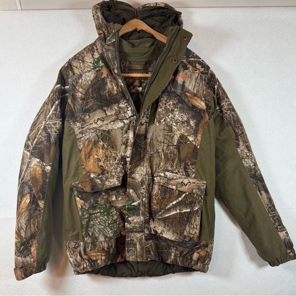 Lincoln Outfitters Realtree Edge Youth XL camo hooded puffer jacket